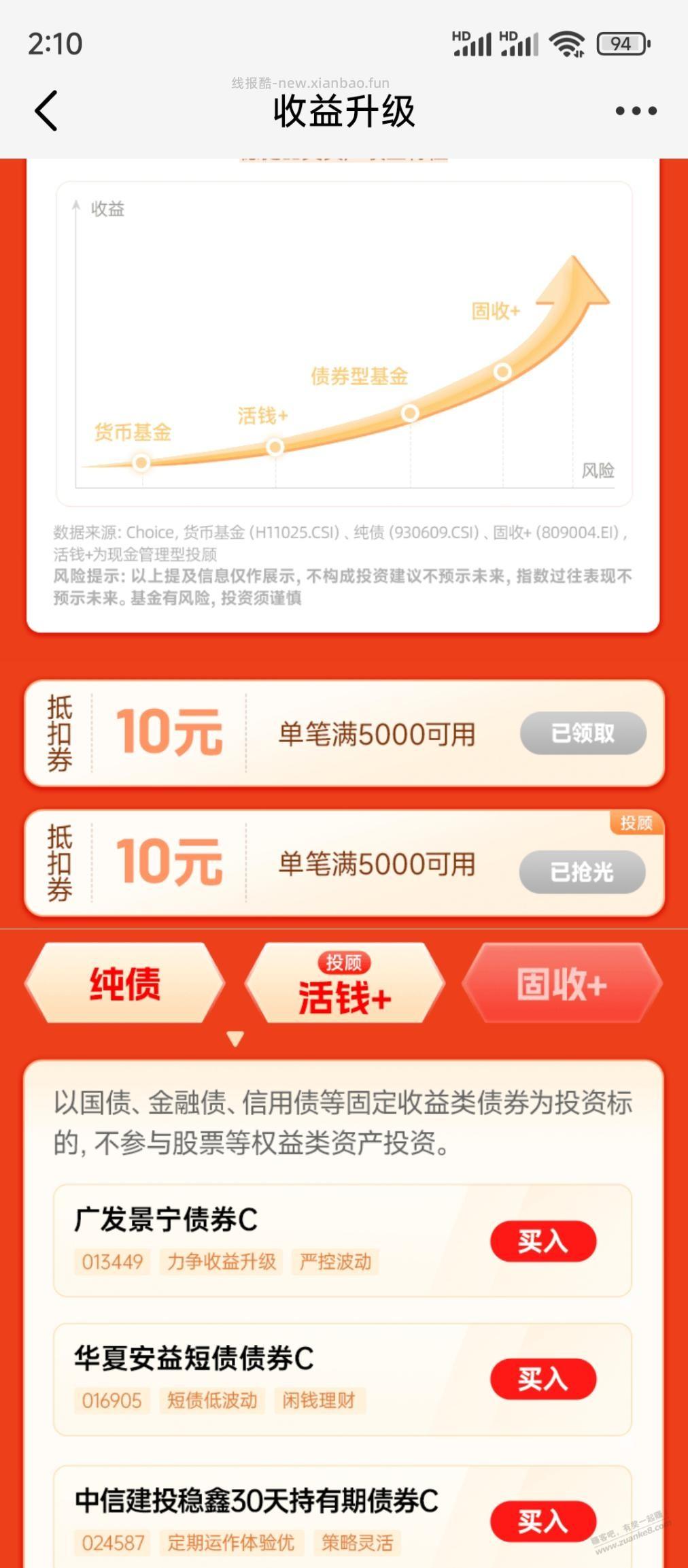 天天基金大毛 - 线报酷