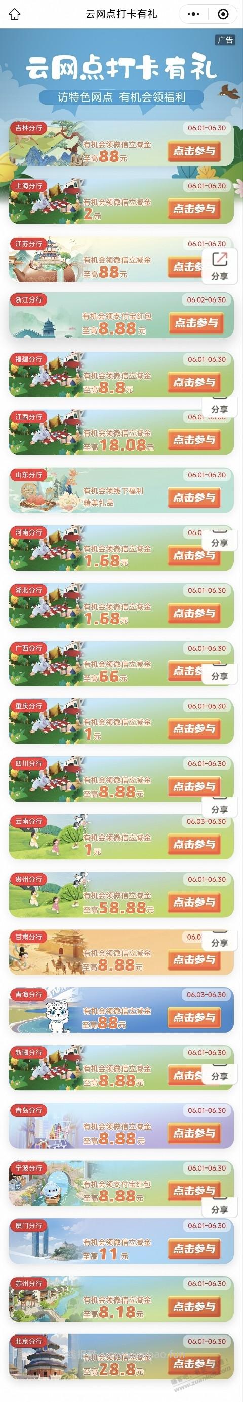 工行云网点打卡又开始了 - 线报酷