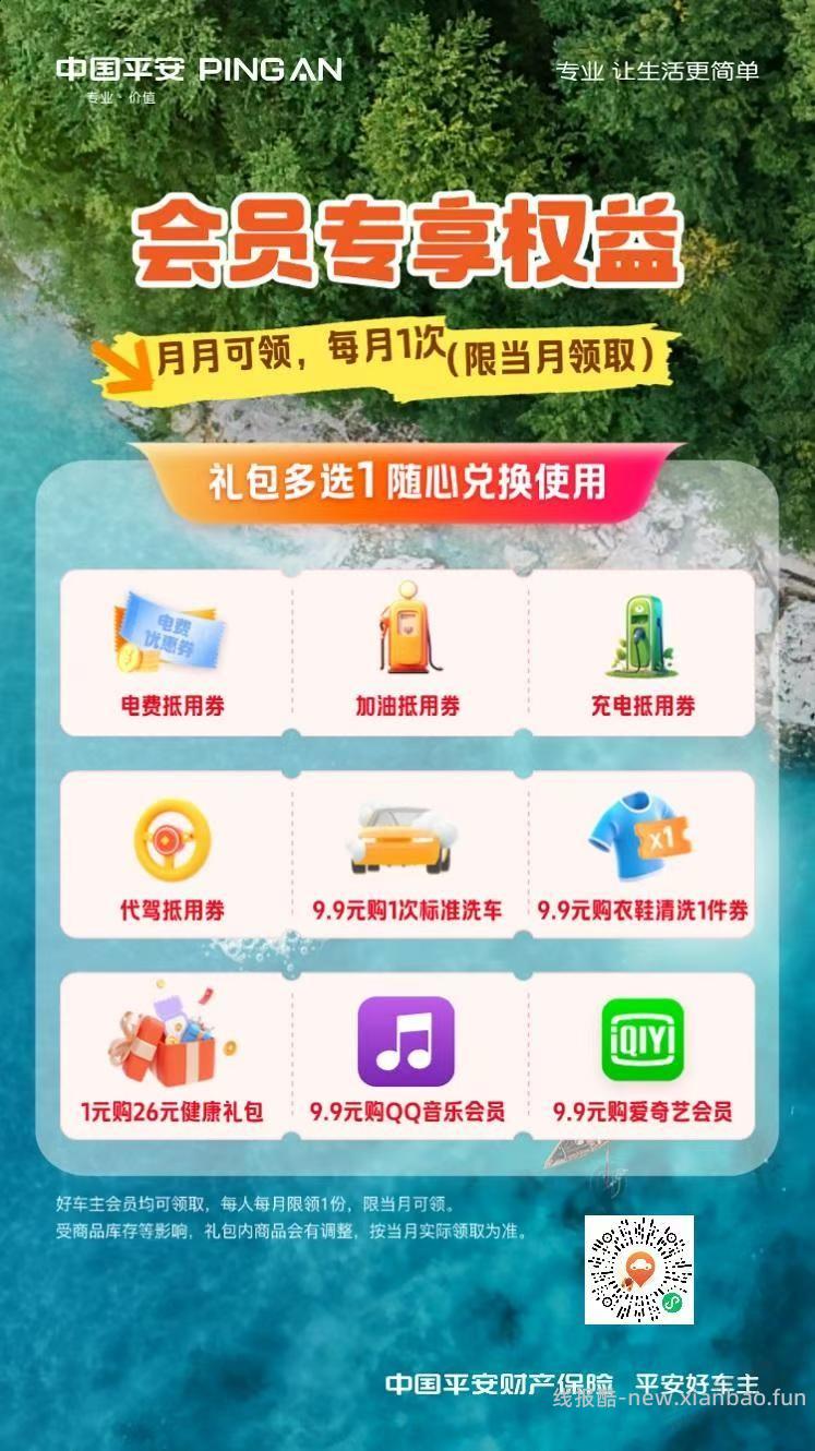 平安车险用户，平安好车主领取30-10电费券 - 线报酷