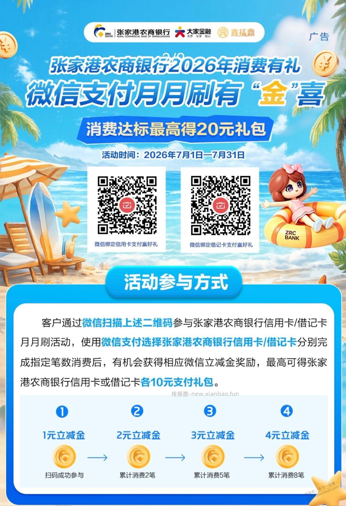 张家港农商银行月月刷 - 线报酷