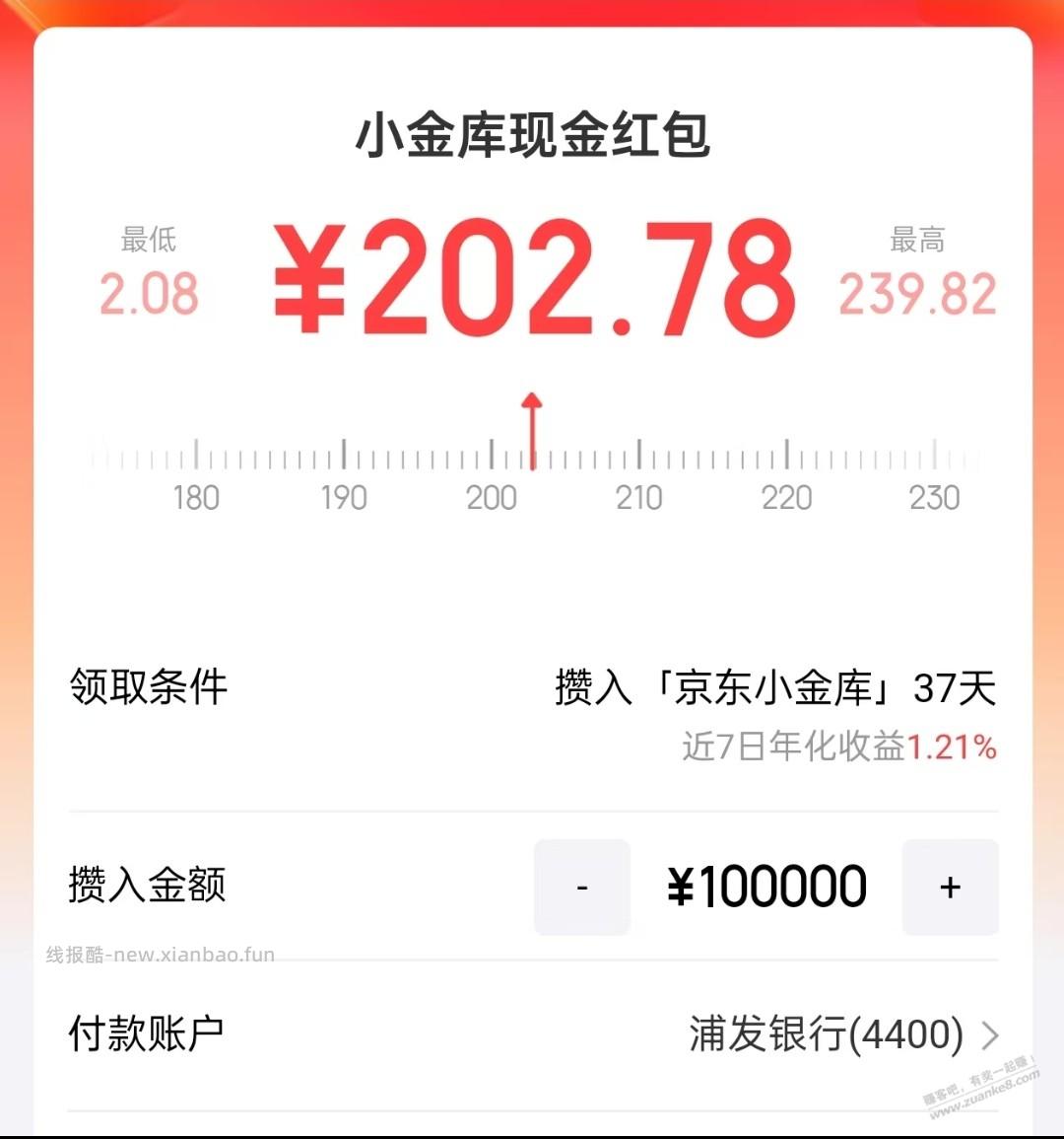 京东小金库的888红包，之前27w 现在74w - 线报酷