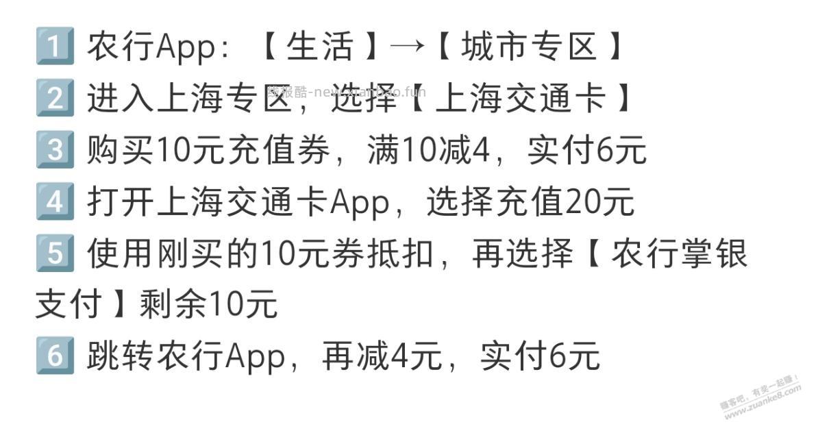 魔都本月农行6折交通卡最后一天 - 线报酷
