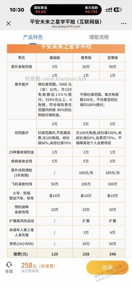 学平险买哪个？？ - 线报酷