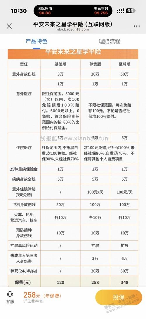 学平险买哪个？？ - 线报酷