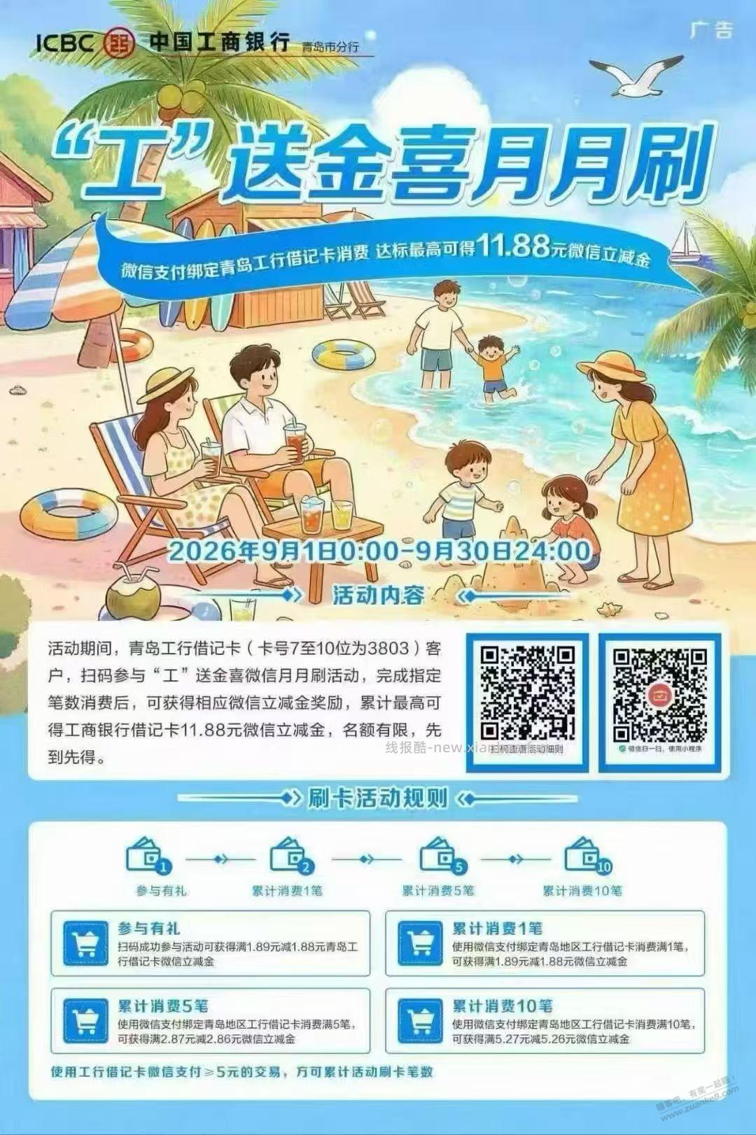 工行青岛 几个立减金 - 线报酷