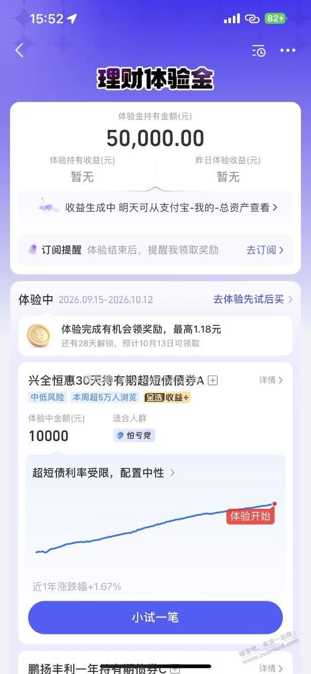 zfb搜理财体验金 领5w体验金 - 线报酷
