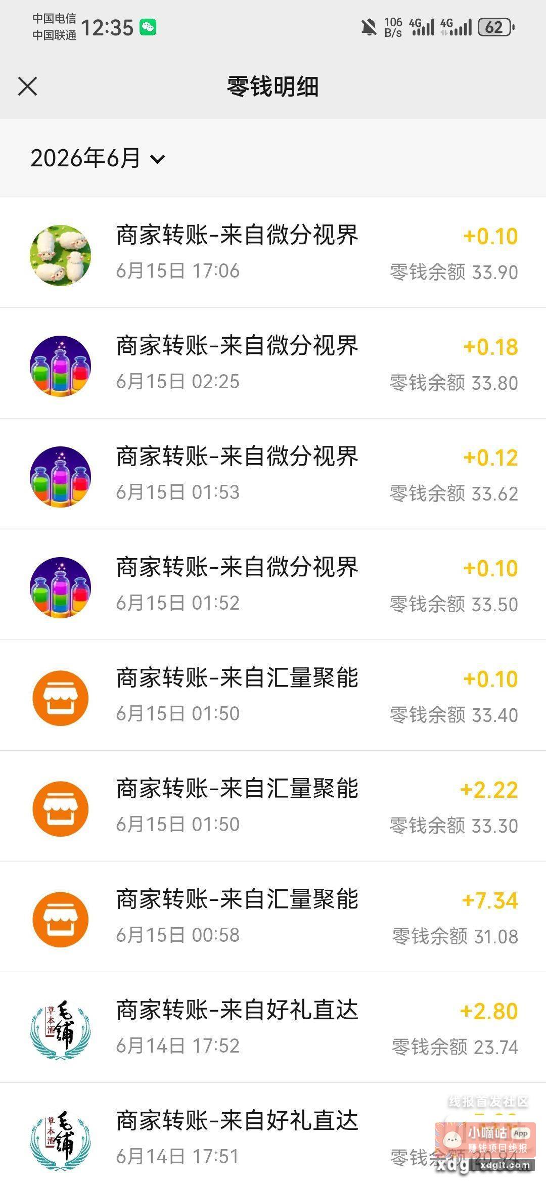 前两天刷到一个帖子 看广告到微信的钱 - 线报酷